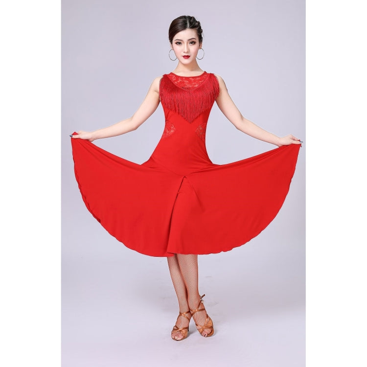 Sleeveless Fringed Latin Dance Dress Competition Performance Suit With Separate Bottoms