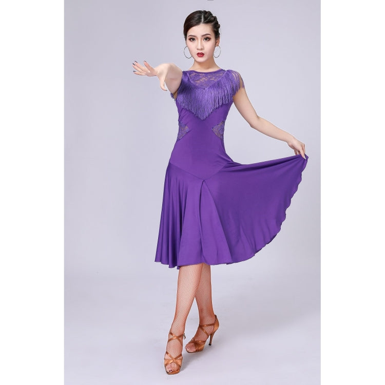 Sleeveless Fringed Latin Dance Dress Competition Performance Suit With Separate Bottoms