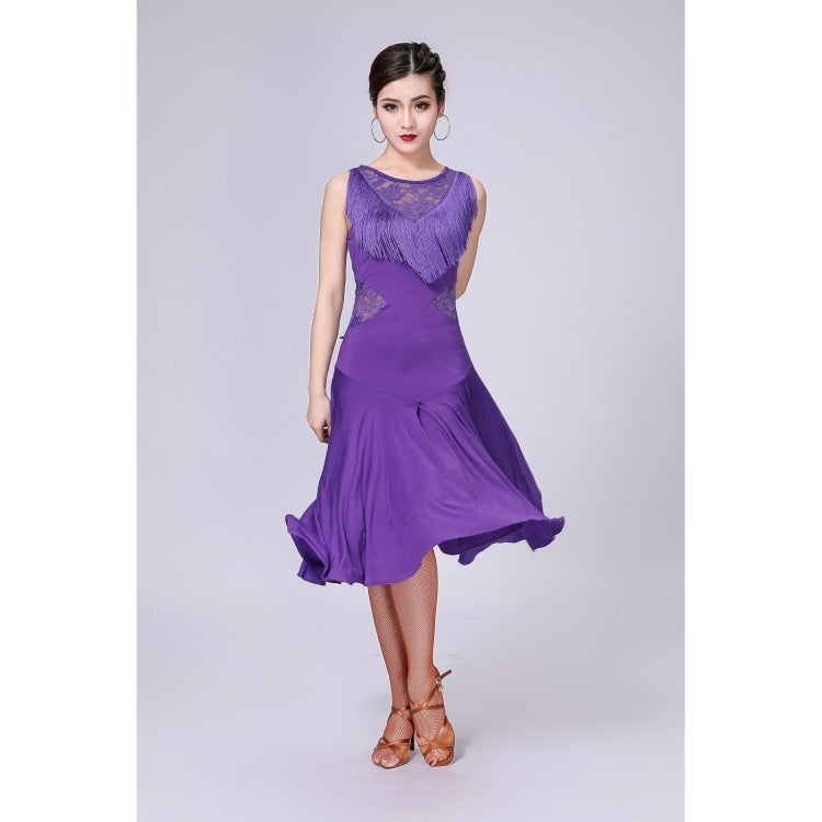 Sleeveless Fringed Latin Dance Dress Competition Performance Suit With Separate Bottoms