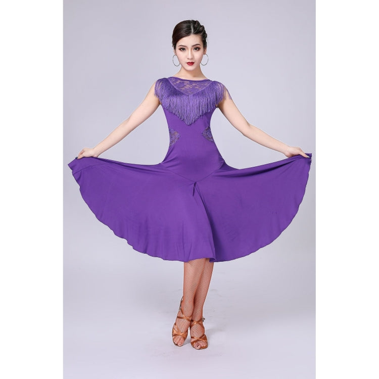 Sleeveless Fringed Latin Dance Dress Competition Performance Suit With Separate Bottoms