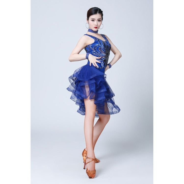 5 in 1 Sleeveless Latin Dance Dress + Collar + Separate Bottoms + Bracelets Set