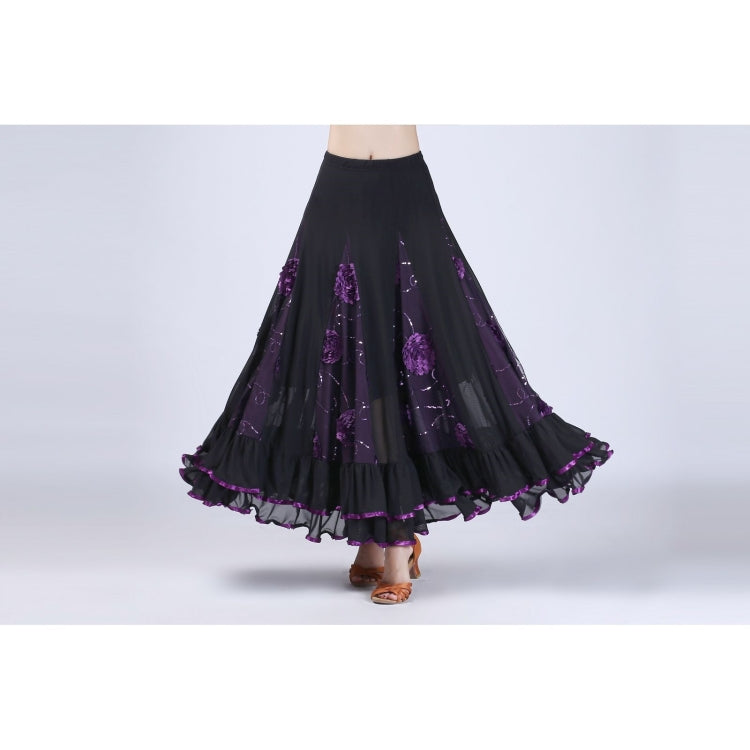 Sequin Flower Swing Modern Dance Skirt