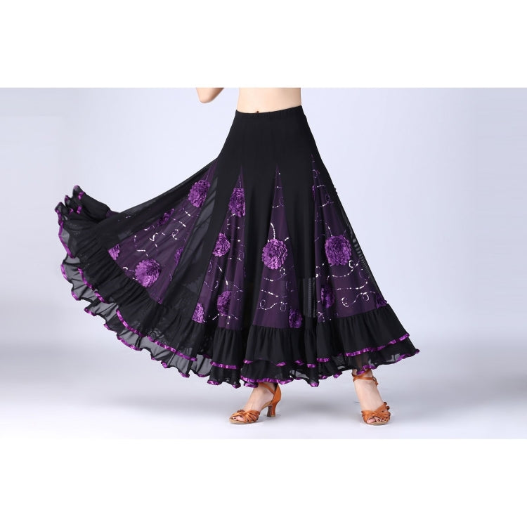Sequin Flower Swing Modern Dance Skirt