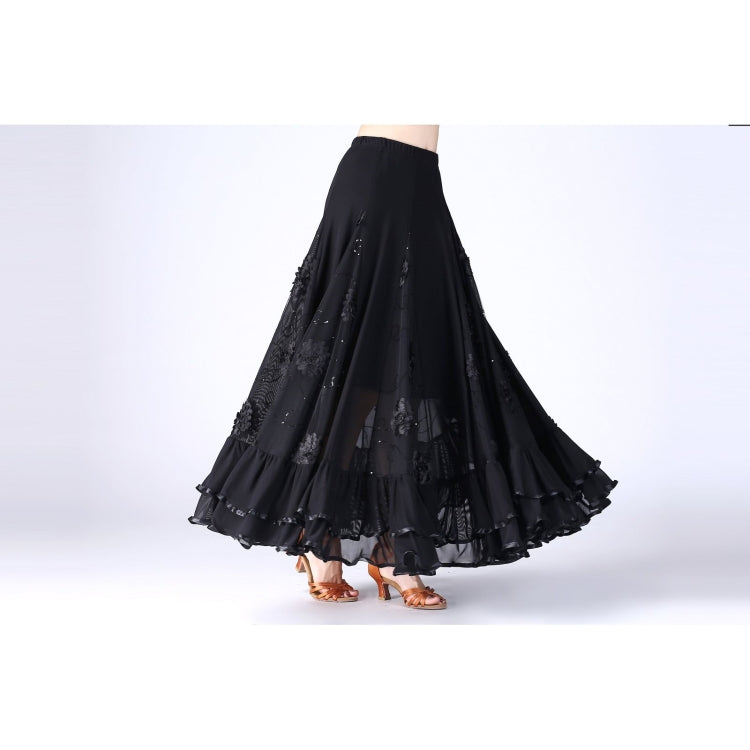 Sequin Flower Swing Modern Dance Skirt