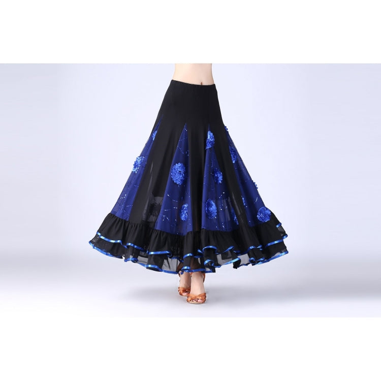Sequin Flower Swing Modern Dance Skirt