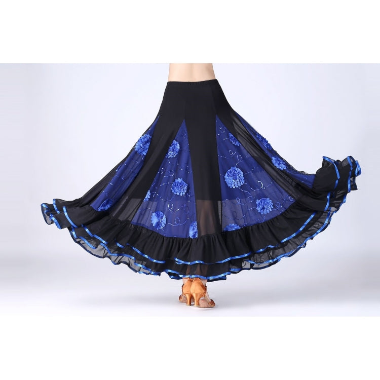 Sequin Flower Swing Modern Dance Skirt