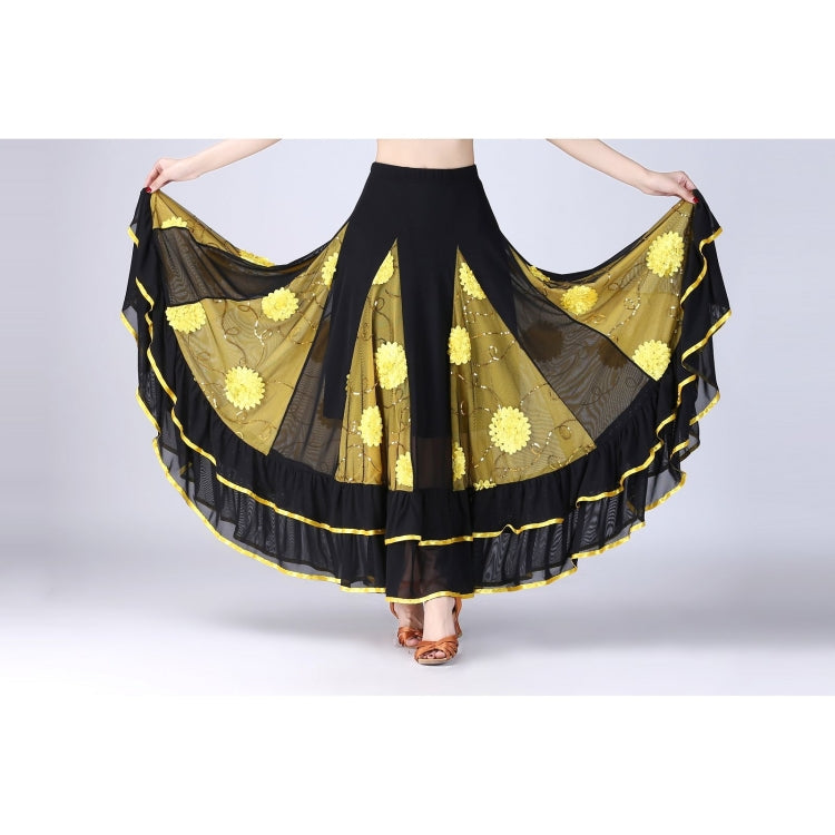 Sequin Flower Swing Modern Dance Skirt