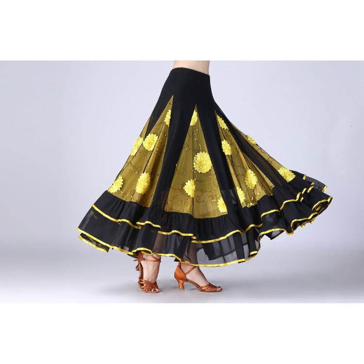 Sequin Flower Swing Modern Dance Skirt