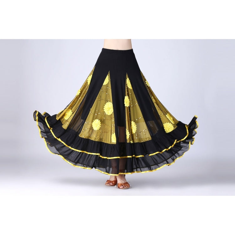 Sequin Flower Swing Modern Dance Skirt