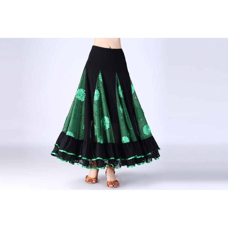 Sequin Flower Swing Modern Dance Skirt