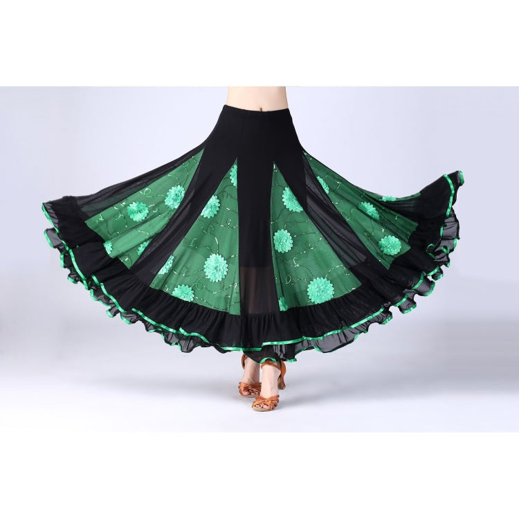 Sequin Flower Swing Modern Dance Skirt