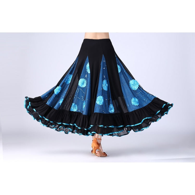 Sequin Flower Swing Modern Dance Skirt