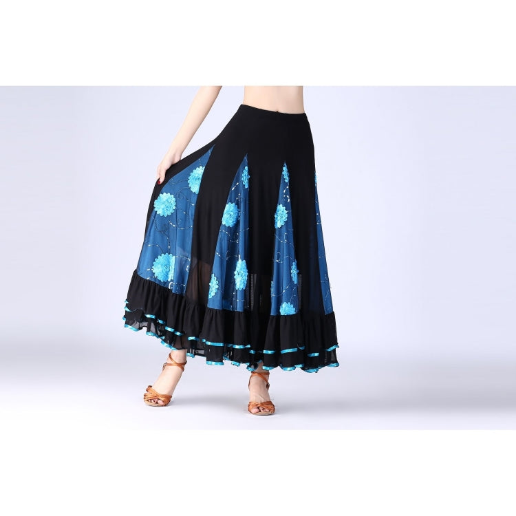 Sequin Flower Swing Modern Dance Skirt