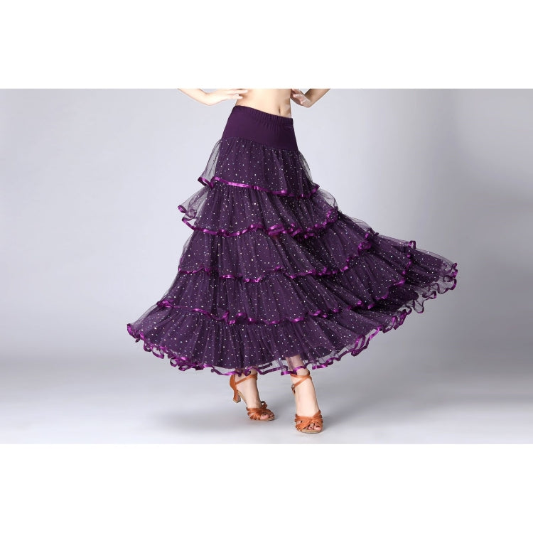 Sequin Swing Modern Dance Long Skirt Competition Costume
