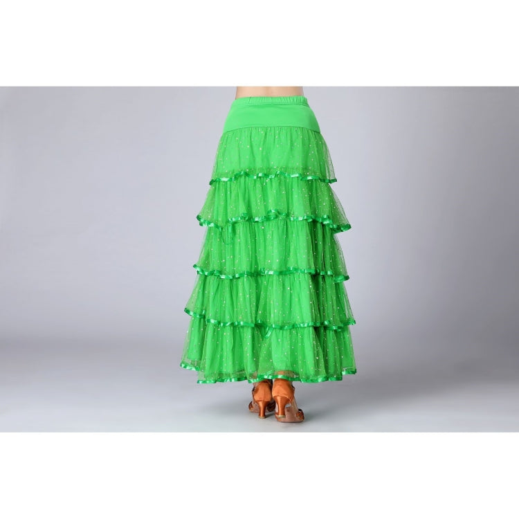 Sequin Swing Modern Dance Long Skirt Competition Costume