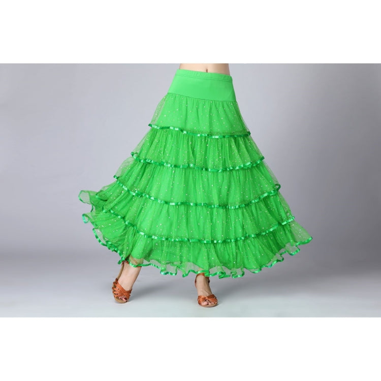 Sequin Swing Modern Dance Long Skirt Competition Costume