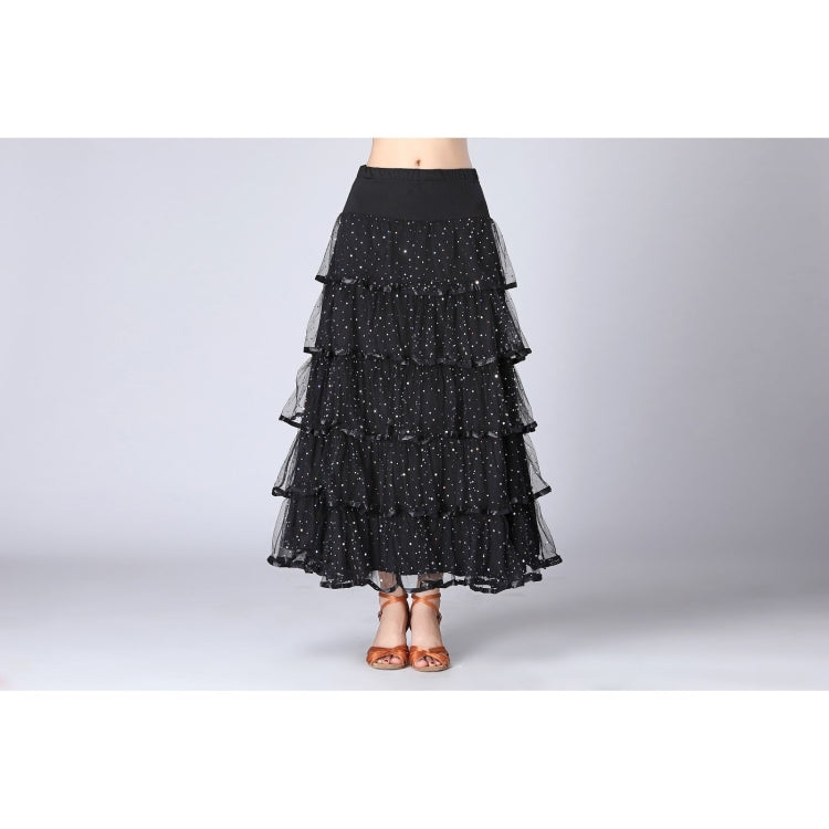 Sequin Swing Modern Dance Long Skirt Competition Costume