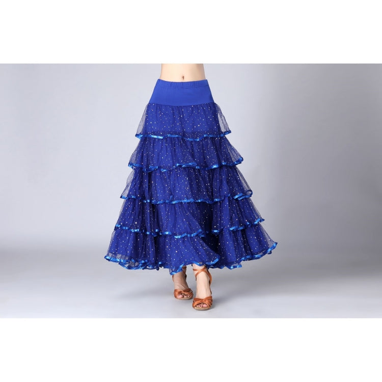 Sequin Swing Modern Dance Long Skirt Competition Costume