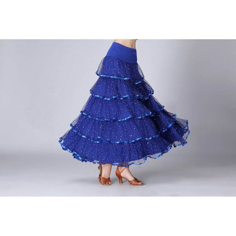 Sequin Swing Modern Dance Long Skirt Competition Costume