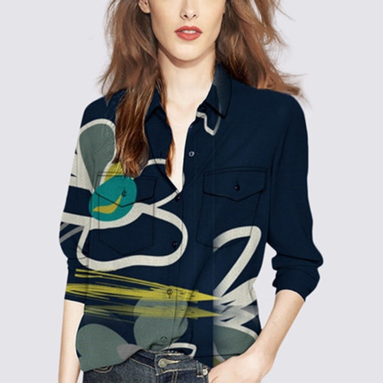 Ladies Long Sleeve Loose Printed Shirt