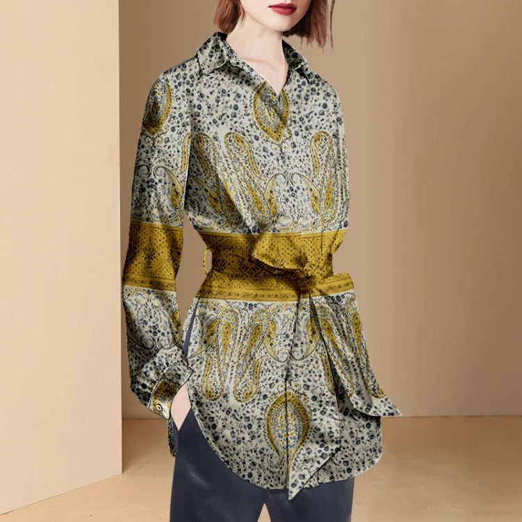 Ladies Contrast Color POLO Collar Mid Length Shirt
