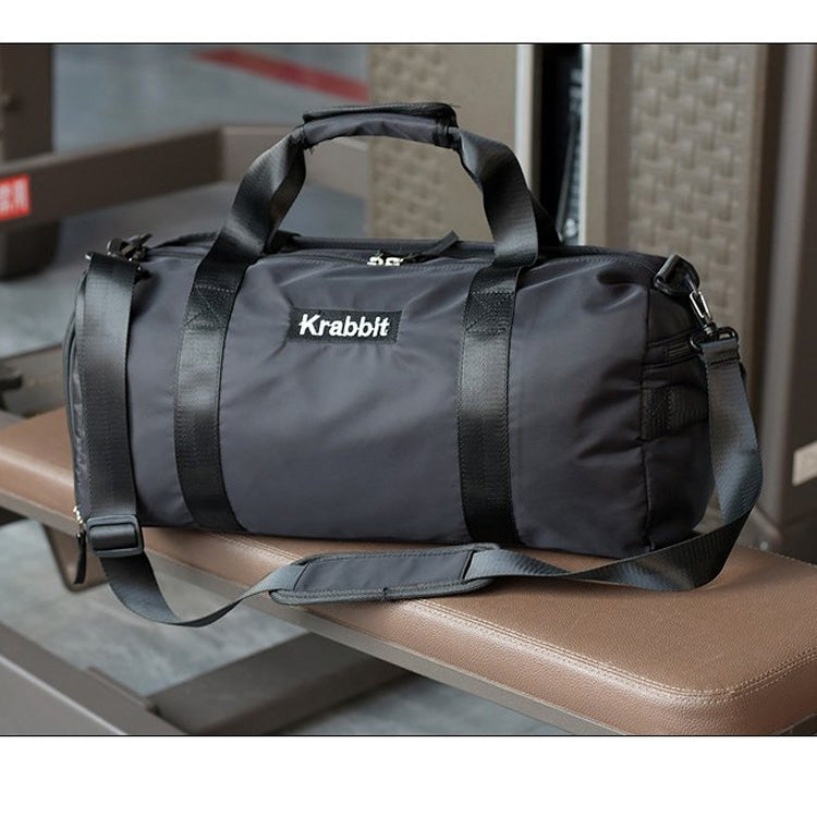 Soft Nylon Cloth Shoulder Travel Bag Sports Gym Handbag (Black)