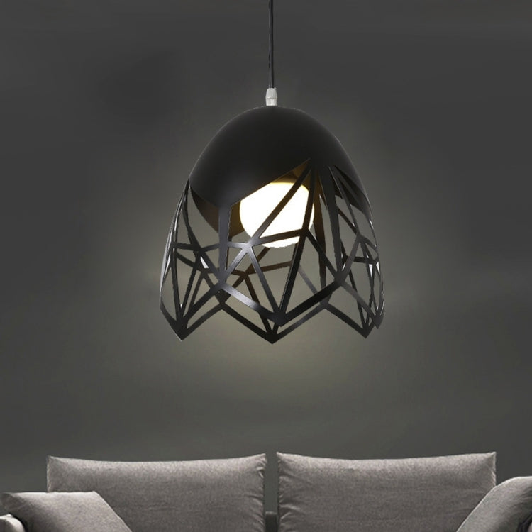 YWXLight Pendant Lights Black White Hollow Hanging Lamp with E27 Bulb