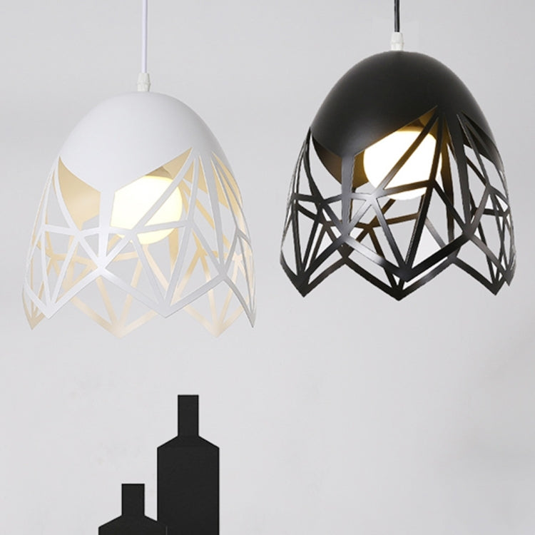 YWXLight Pendant Lights Black White Hollow Hanging Lamp with E27 Bulb