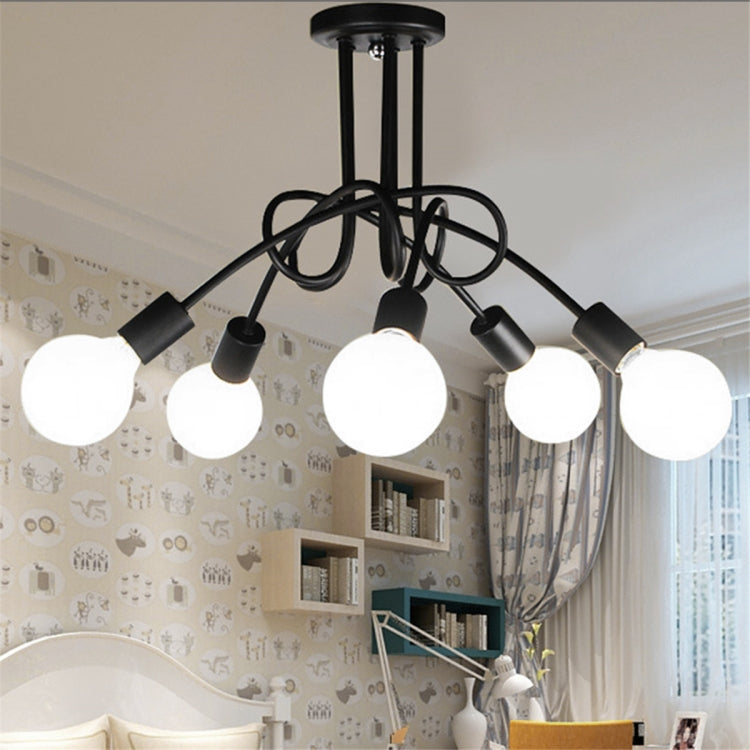 YWXLight Creative Bedroom Living Room LED Dining Hanging Lamp Wrought Iron Restaurant Retro Pendant Lights