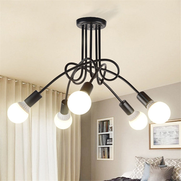 YWXLight Creative Bedroom Living Room LED Dining Hanging Lamp Wrought Iron Restaurant Retro Pendant Lights