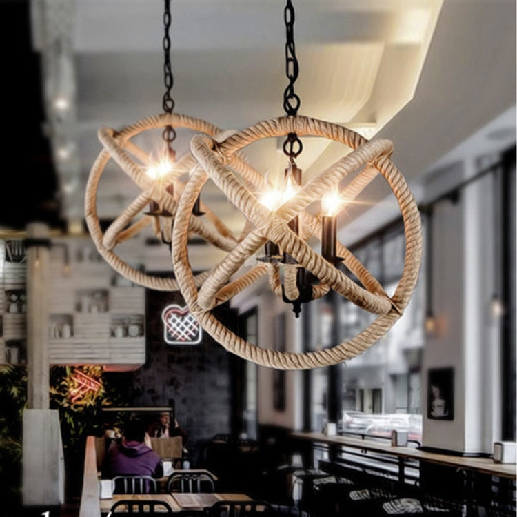 YWXLight Industrial Retro Pendant Lights For Restaurant Bar Cafe Shop Hanging Light Woven Hemp Rope Diamond Cages Pendant Lamp