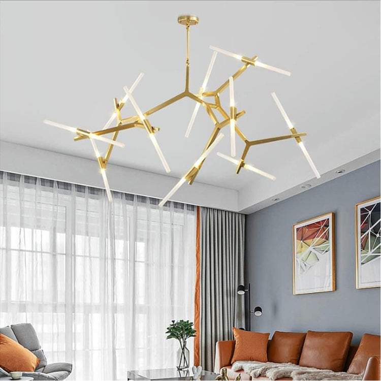 YWXLight Creative Living Room Art Chandelier Home Lighting Home Decoration Simple Industrial Style Restaurant Metal Square Tube Chandelier