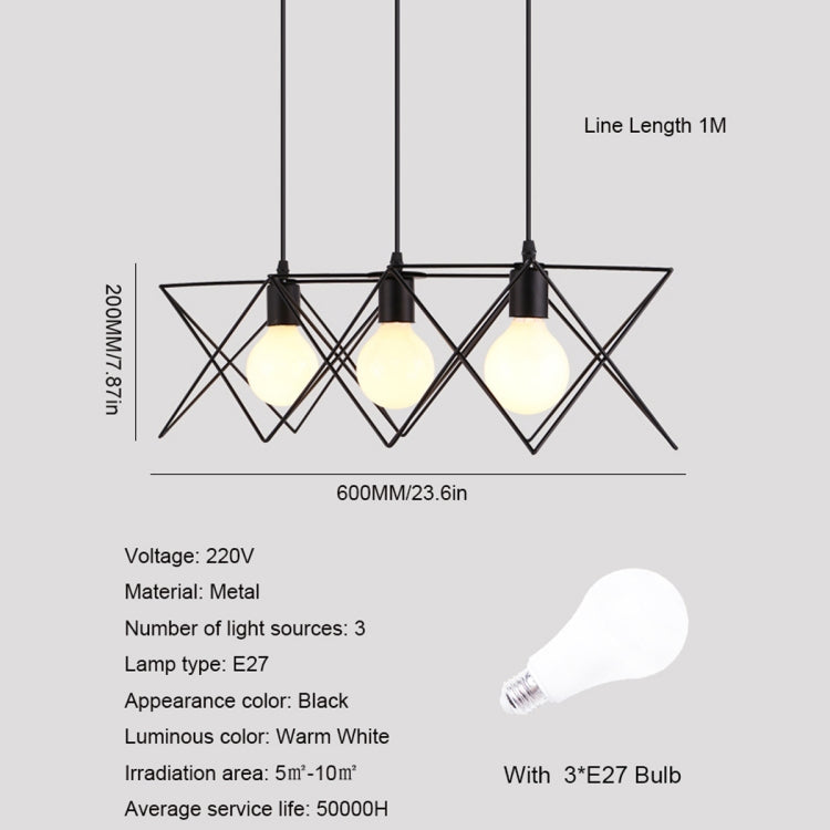 YWXLight Home Decoration Simple Personality Black Metal Pendant Lights (Warm White)