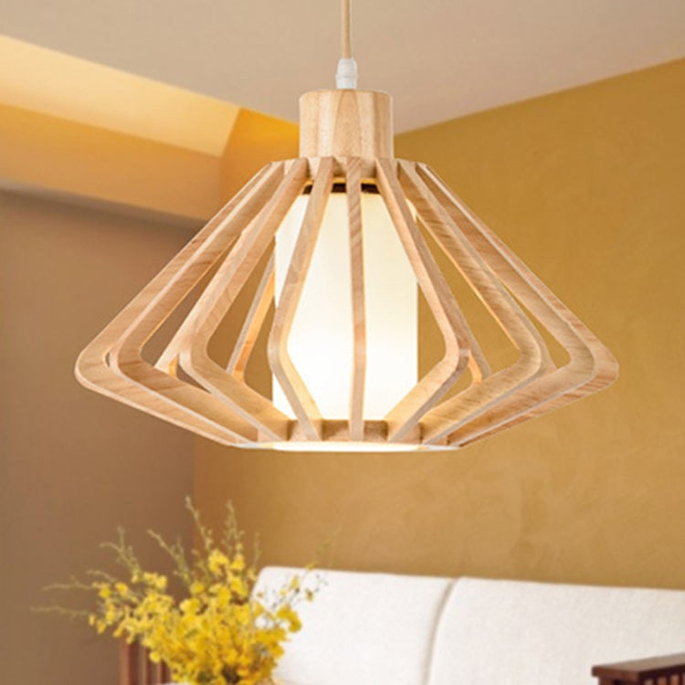 YWXLight Wooden Chandelier Bedroom Dining Room Chandelier E27 / E26 Single Head Lantern Shape Chandelier (Warm White)