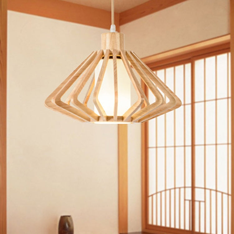 YWXLight Wooden Chandelier Bedroom Dining Room Chandelier E27 / E26 Single Head Lantern Shape Chandelier (Warm White)