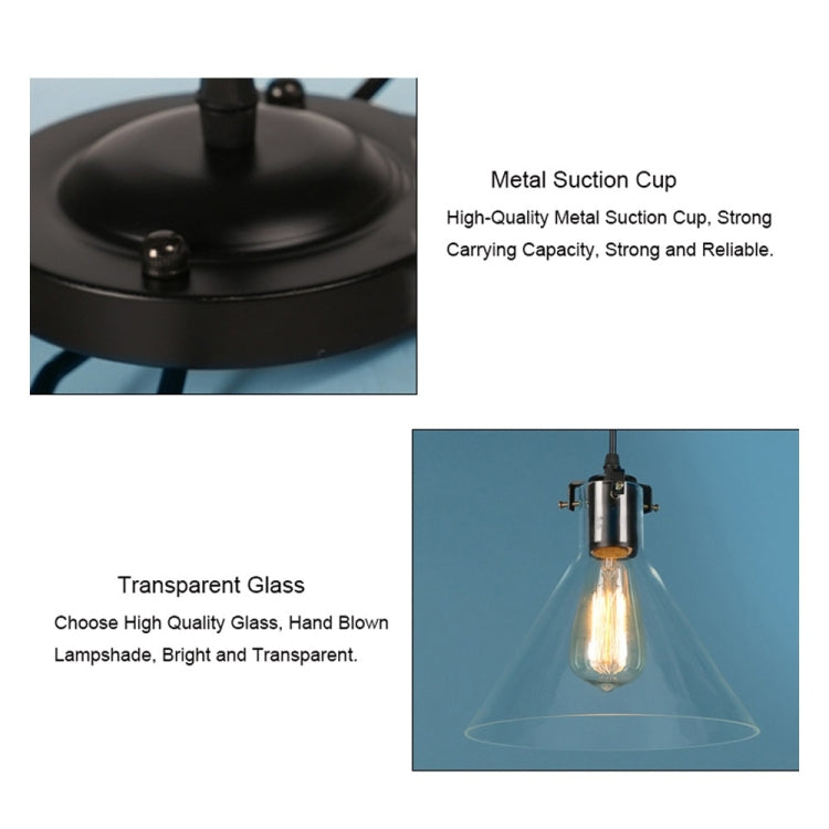 YWXLight Industrial Retro Hanging Lamp Funnel Glass Pendant Light LED E27 Socket  Perfect for Kitchen Dining Room Bedroom