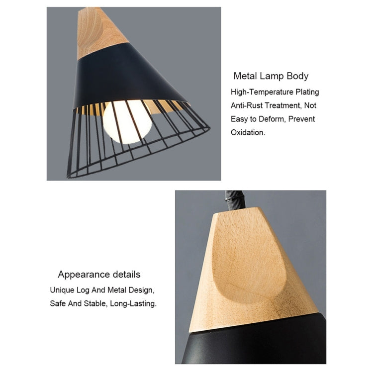 YWXLight E27 Modern Lighting Iron Solid Wood Pendant Light Hanging Lamp