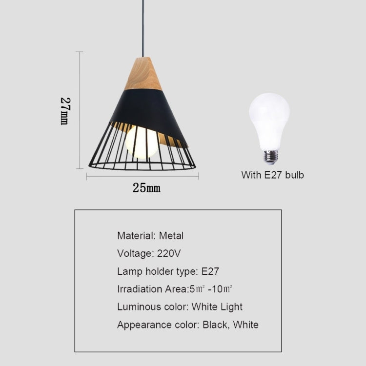 YWXLight E27 Modern Lighting Iron Solid Wood Pendant Light Hanging Lamp