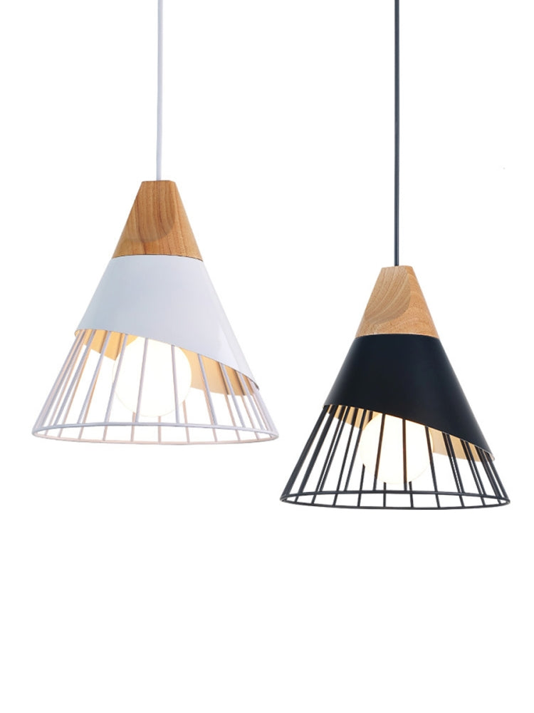 YWXLight E27 Modern Lighting Iron Solid Wood Pendant Light Hanging Lamp