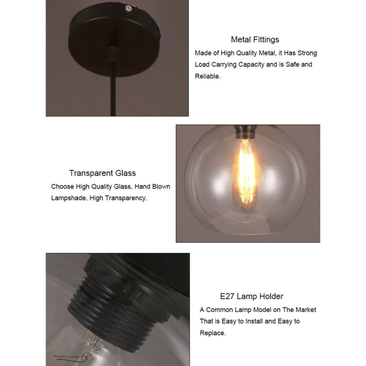 YWXLight Modern Hanging LampTransparent Fish Tank Glass Pendant Light LED E27 Bulb Perfect for Kitchen Dining Room Bedroom