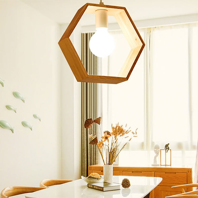 YWXLight Home Decoration Personality Creative Simple Solid Wood Geometric Pendant Lights