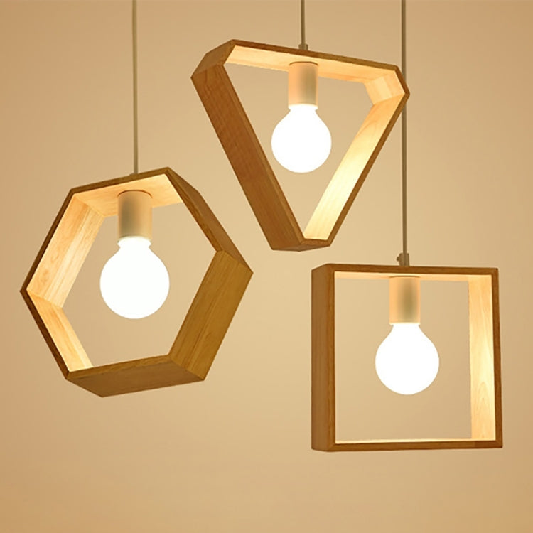 YWXLight Home Decoration Personality Creative Simple Solid Wood Geometric Pendant Lights