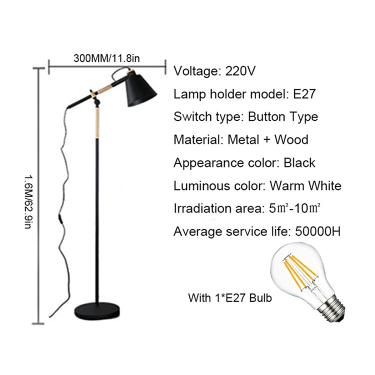 YWXLightLED Floor Lamp Adjustable Solid Wood Floor Lamp