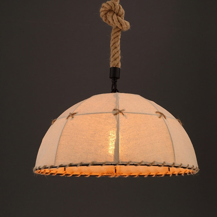 YWXLight With Flax Fabric Canvas Linen Ligen Shade Foyer Dinning Room Hotel Round Hanging Light