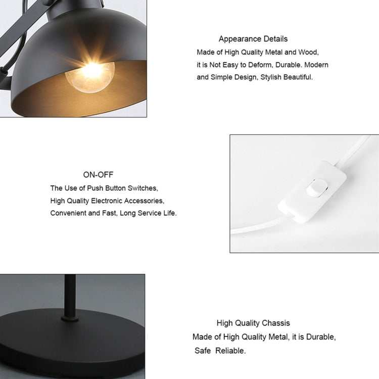 YWXLight Adjustable Angle Metal Wooden Chassis Floor Lamp