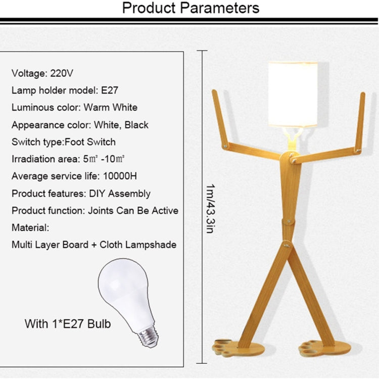YWXLight DIY Assembly Home Lighting Wooden Floor Lamp