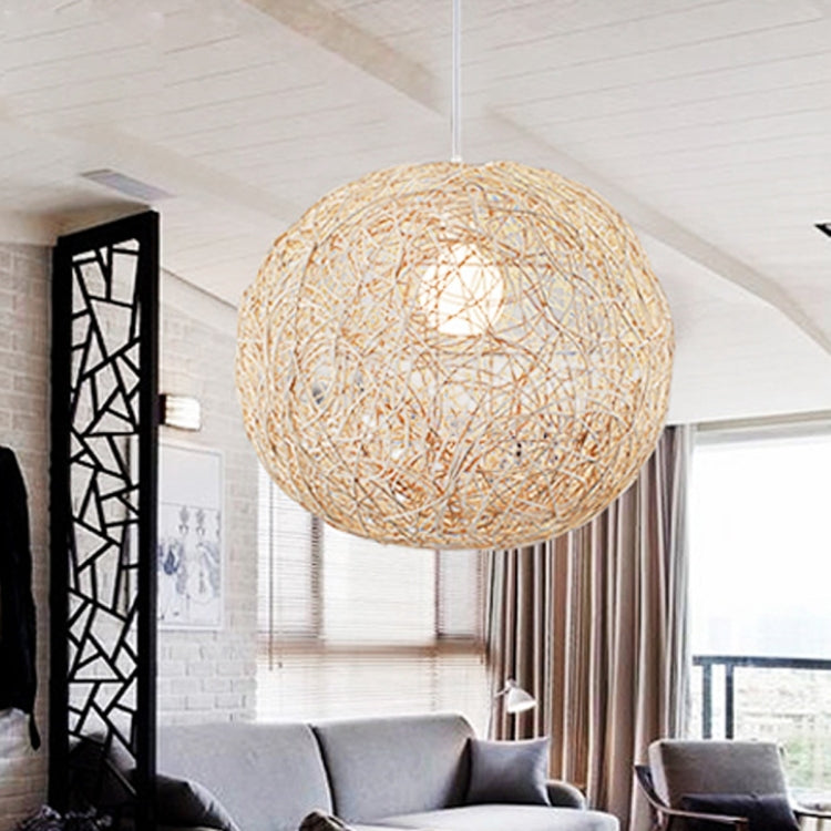 YWXLight Creative Garden Hemp Ball Pendant Light Rattan Art Linen Thread Bird Nest Ball LED Hang Lamp