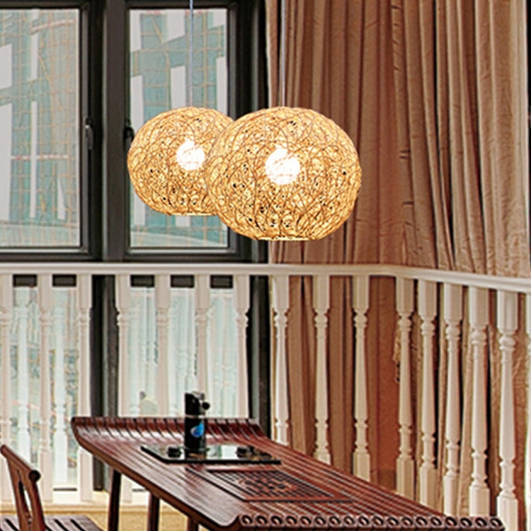 YWXLight Creative Garden Hemp Ball Pendant Light Rattan Art Linen Thread Bird Nest Ball LED Hang Lamp