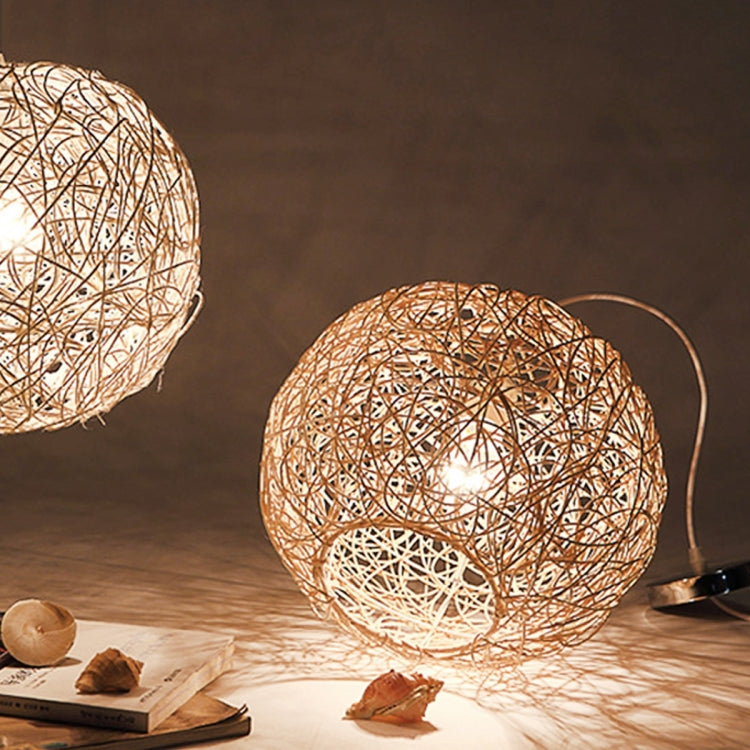 YWXLight Creative Garden Hemp Ball Pendant Light Rattan Art Linen Thread Bird Nest Ball LED Hang Lamp