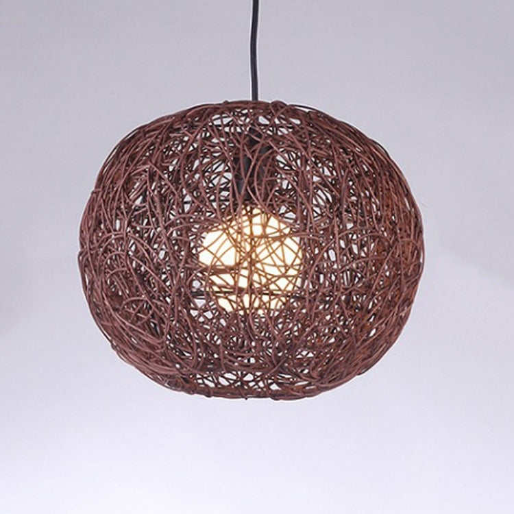 YWXLight Creative Garden Hemp Ball Pendant Light Rattan Art Linen Thread Bird Nest Ball LED Hang Lamp